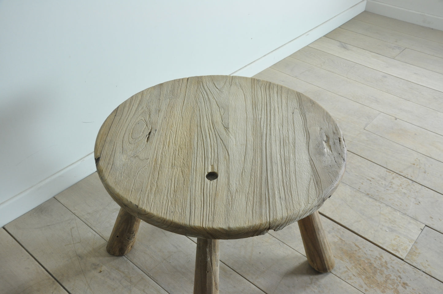 Reclaimed elm rustic round coffee / side table