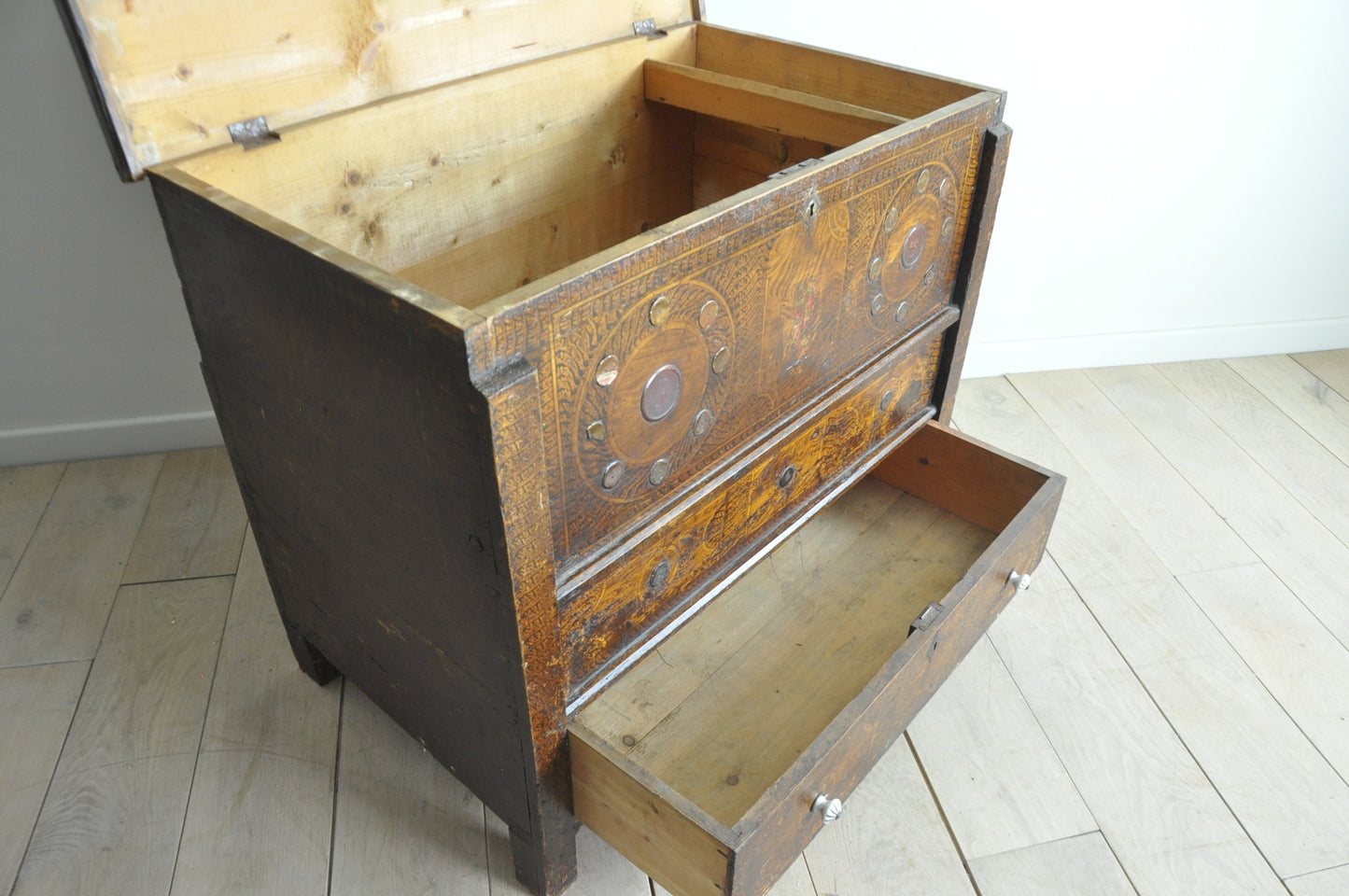 Eastern European pine storage chest