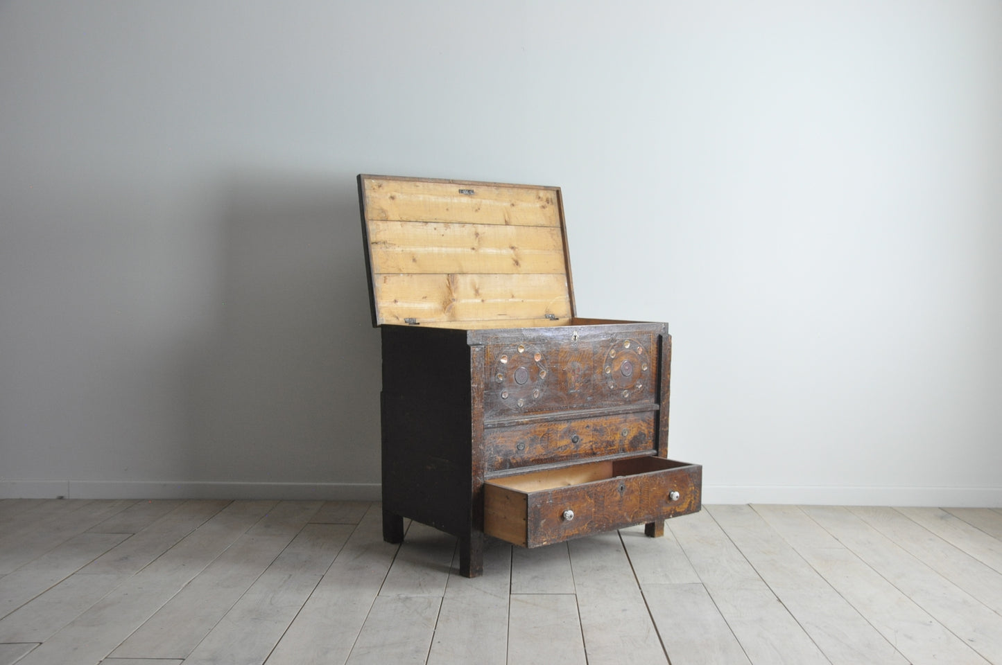 Eastern European pine storage chest