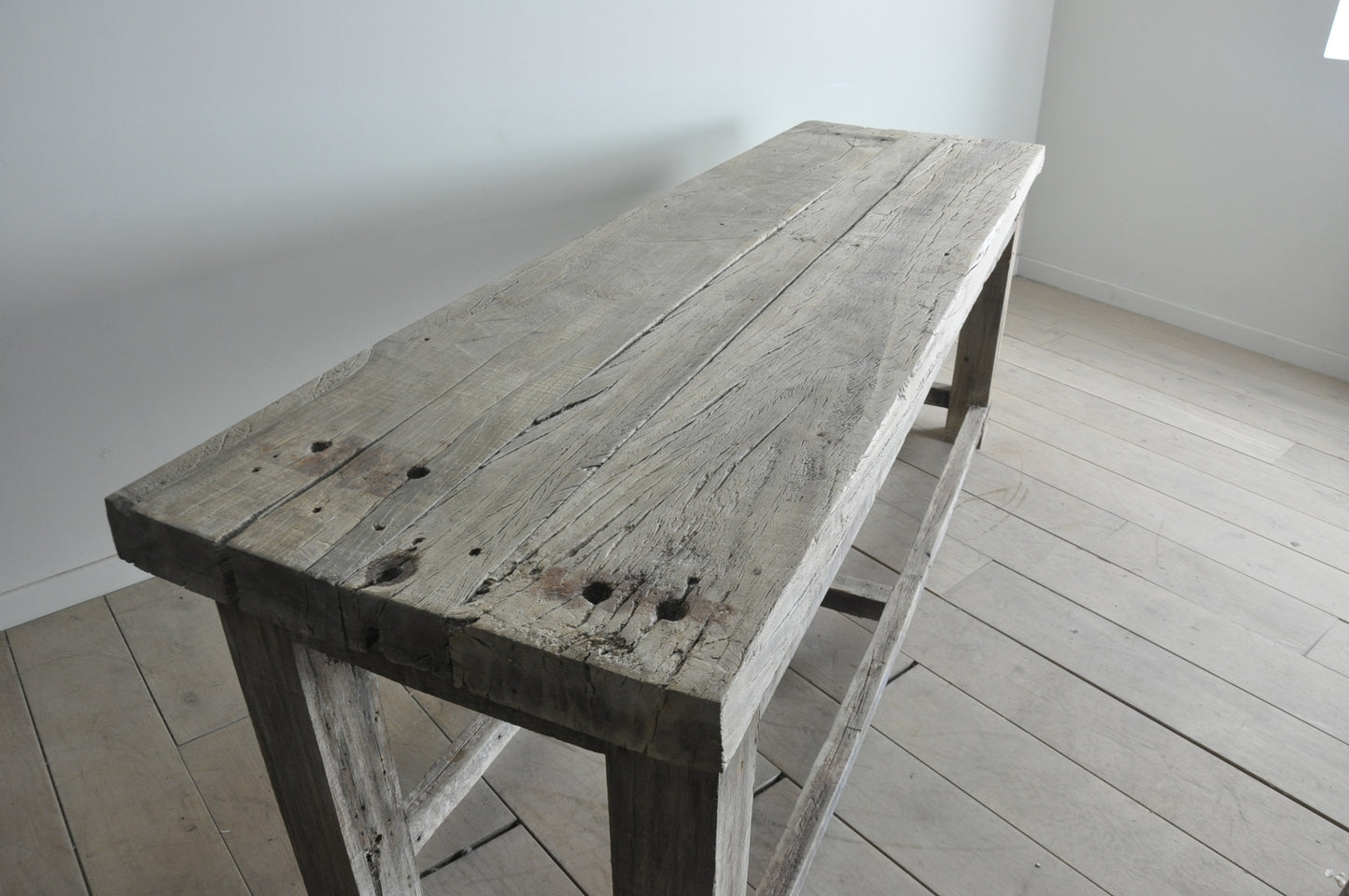 Exceptional rustic console or narrow dining table