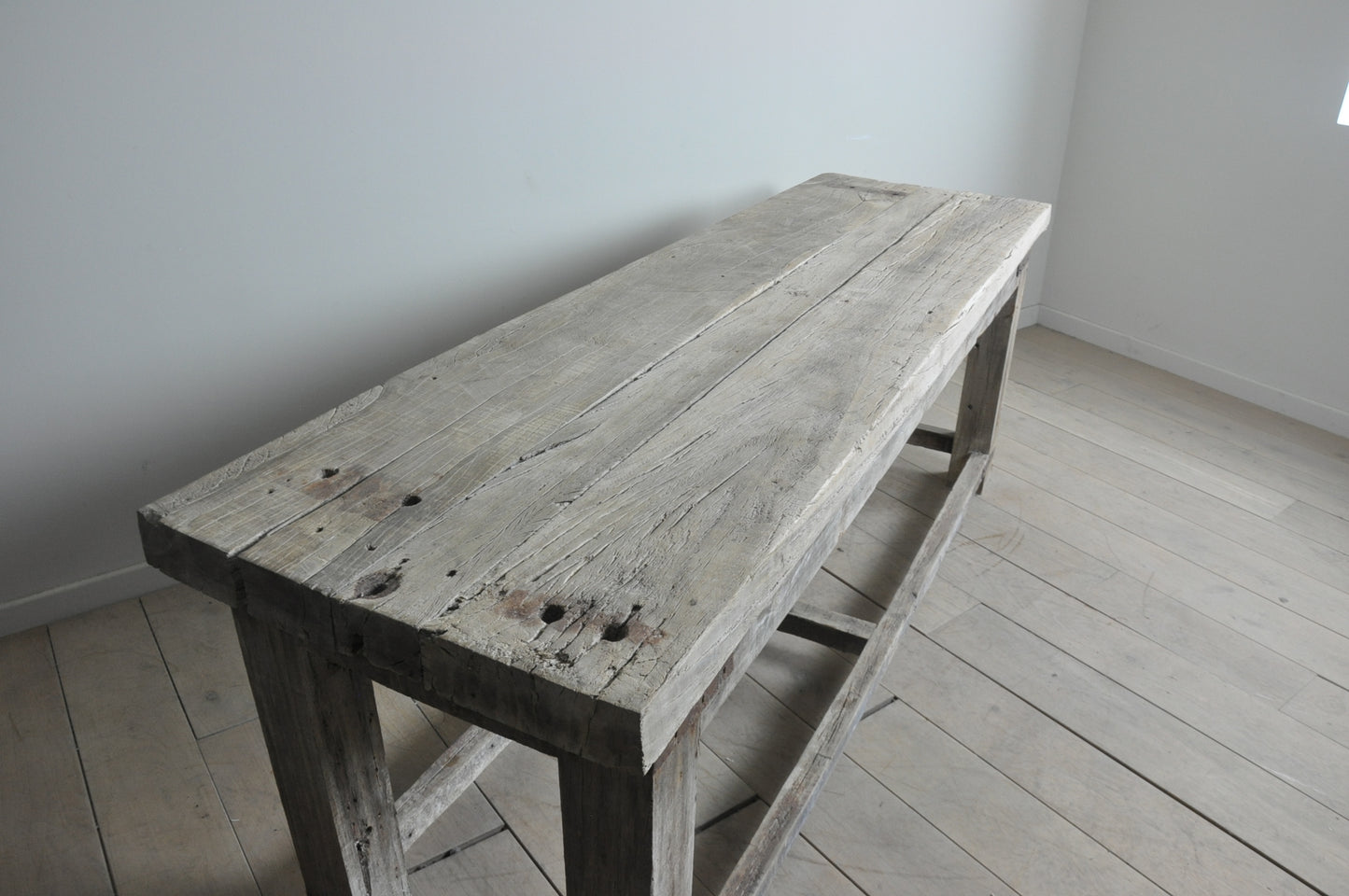 Exceptional rustic console or narrow dining table