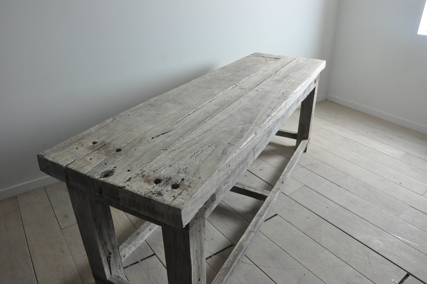 Exceptional rustic console or narrow dining table