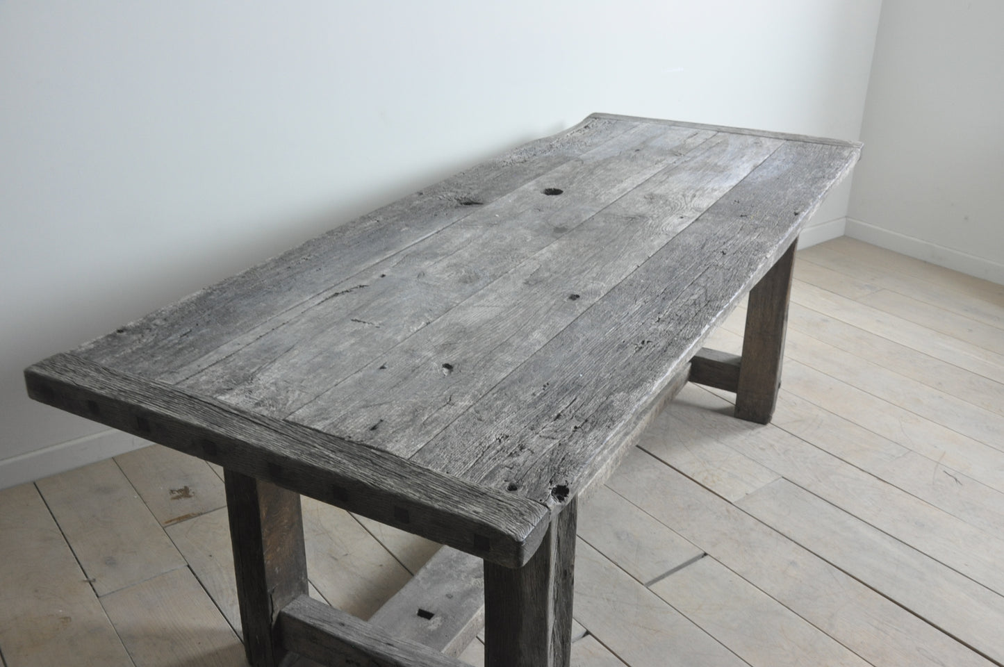 Old rustic French oak dining table