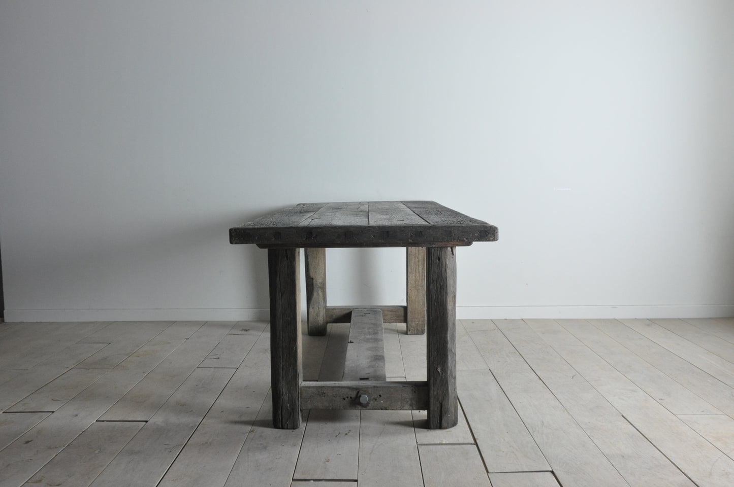 Old rustic French oak dining table