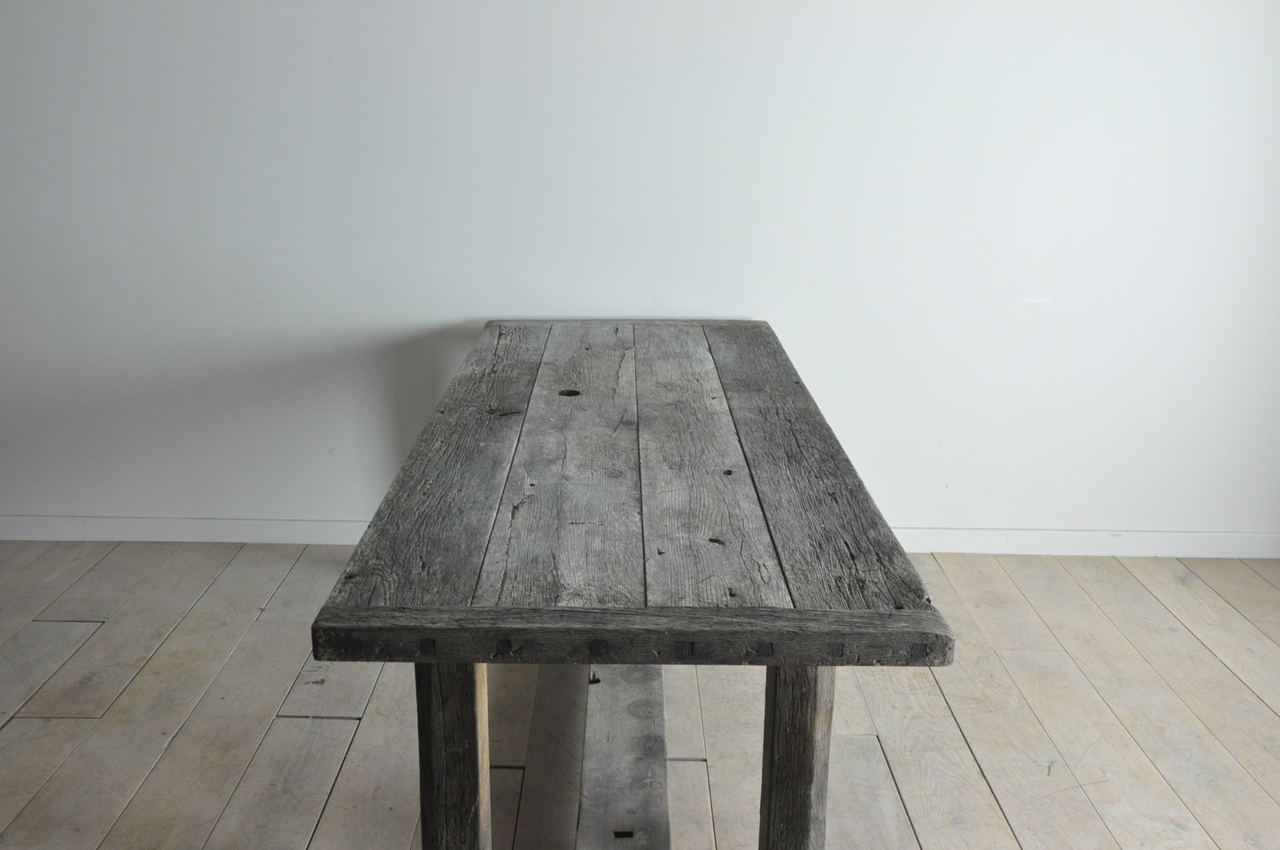 Old rustic French oak dining table