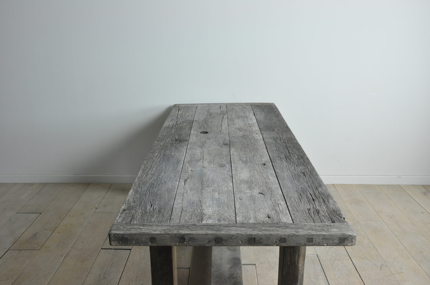 Old rustic French oak dining table